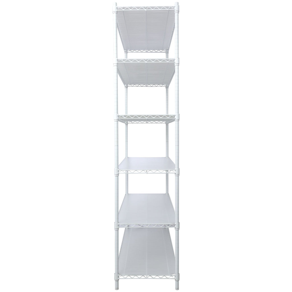 6-Tier Wire Shelving Unit with Adjustable Shelves and Wheels for Home and Office