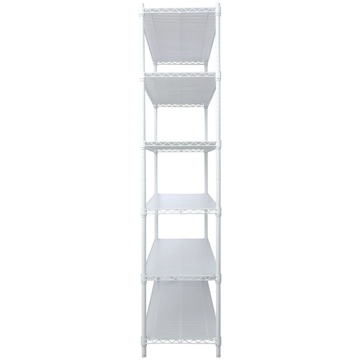6-Tier Wire Shelving Unit with Adjustable Shelves and Wheels for Home and Office