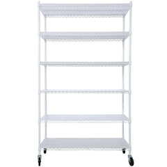 6-Tier Wire Shelving Unit with Adjustable Shelves and Wheels for Home and Office