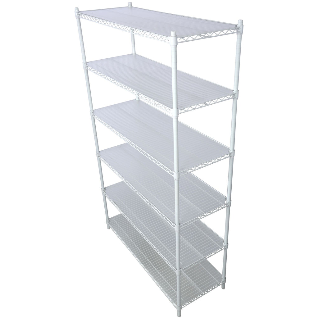 6-Tier Wire Shelving Unit with Adjustable Shelves and Wheels for Home and Office