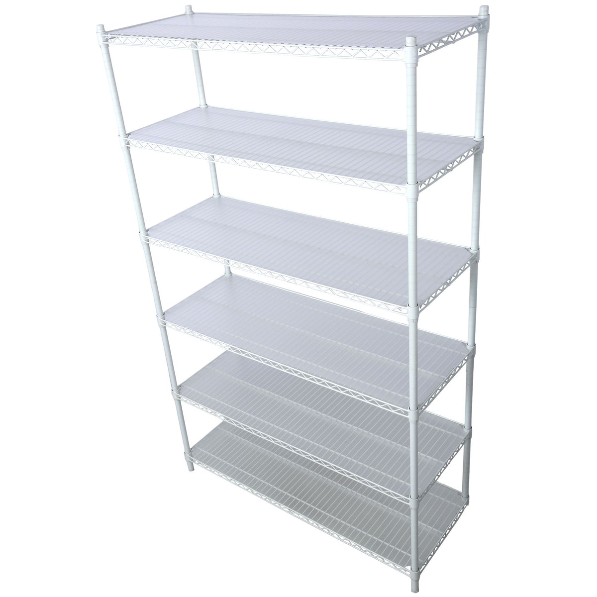 6-Tier Wire Shelving Unit with Adjustable Shelves and Wheels for Home and Office