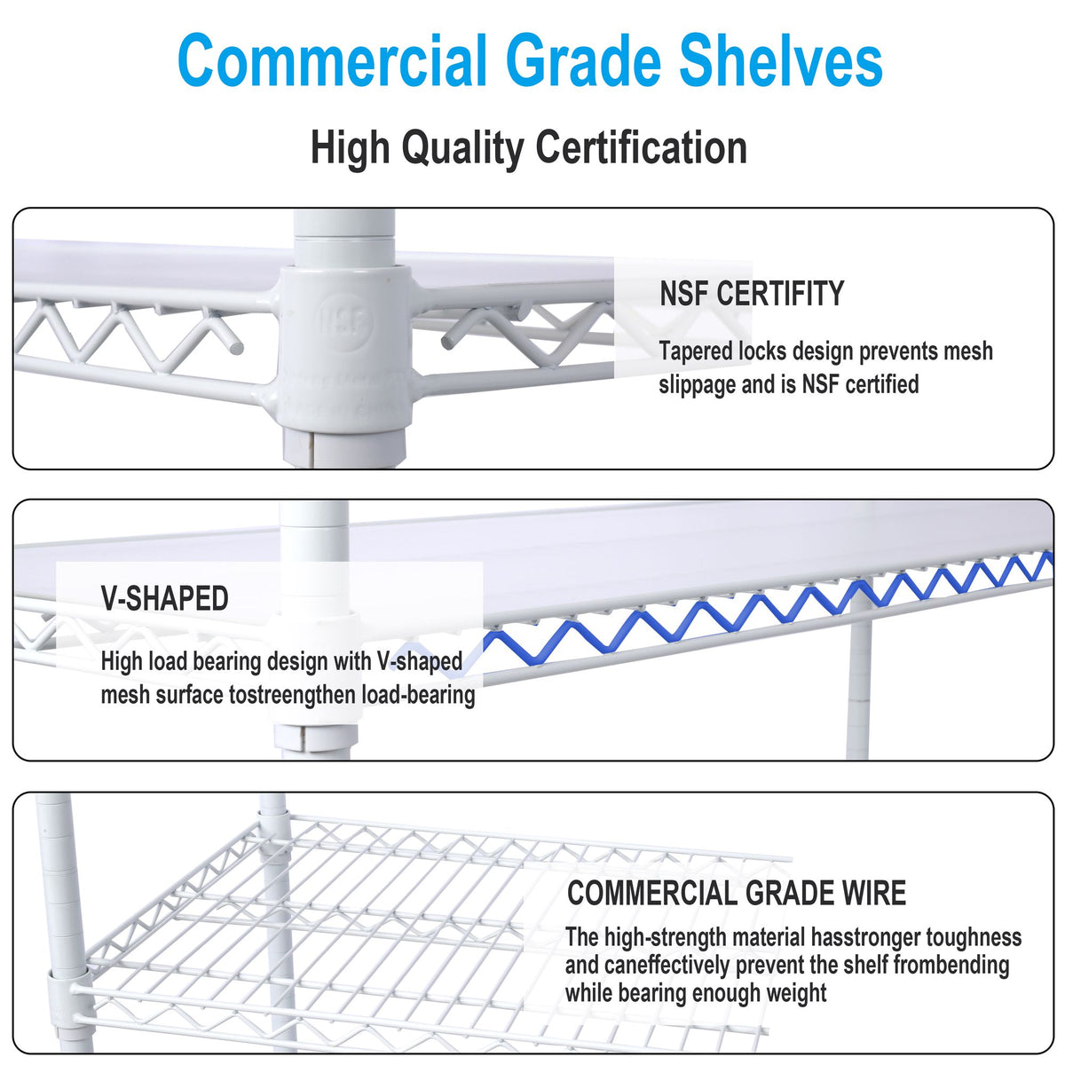 6-Tier Wire Shelving Unit with Adjustable Shelves and Wheels for Home and Office