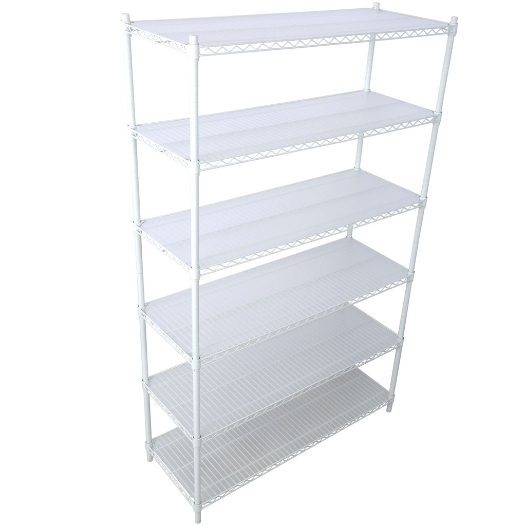 6-Tier Wire Shelving Unit with Adjustable Shelves and Wheels for Home and Office