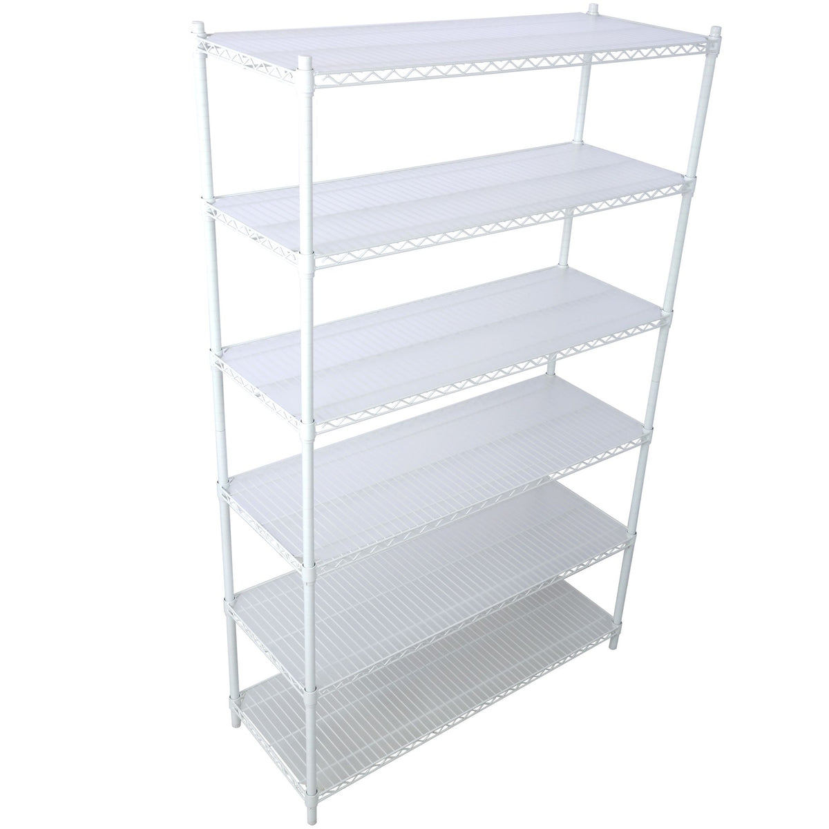 6-Tier Wire Shelving Unit with Adjustable Shelves and Wheels for Home and Office