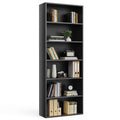 6-Tier Bookshelf with Adjustable Shelves, Floor Standing Bookcase for Home & Office