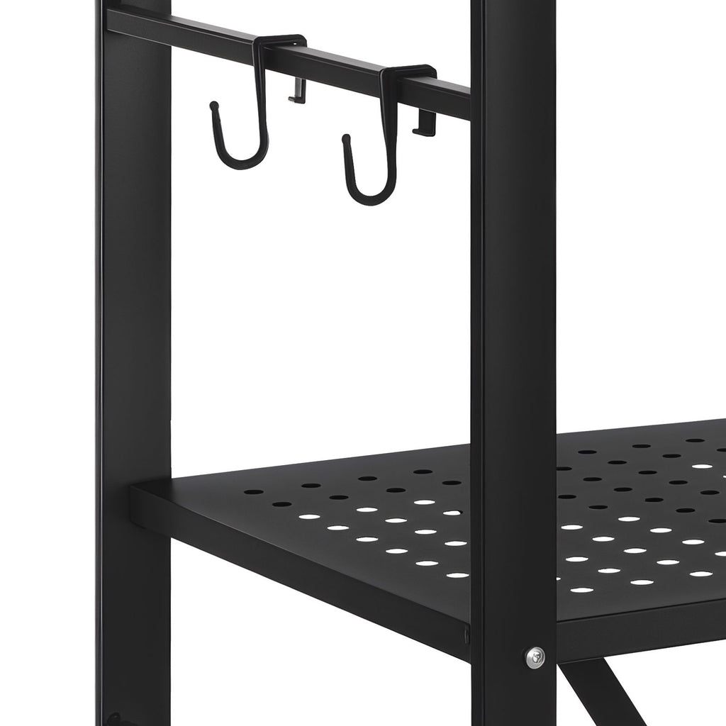 6-Tier Foldable Storage Shelf with Wheels & Hooks – No Assembly Needed