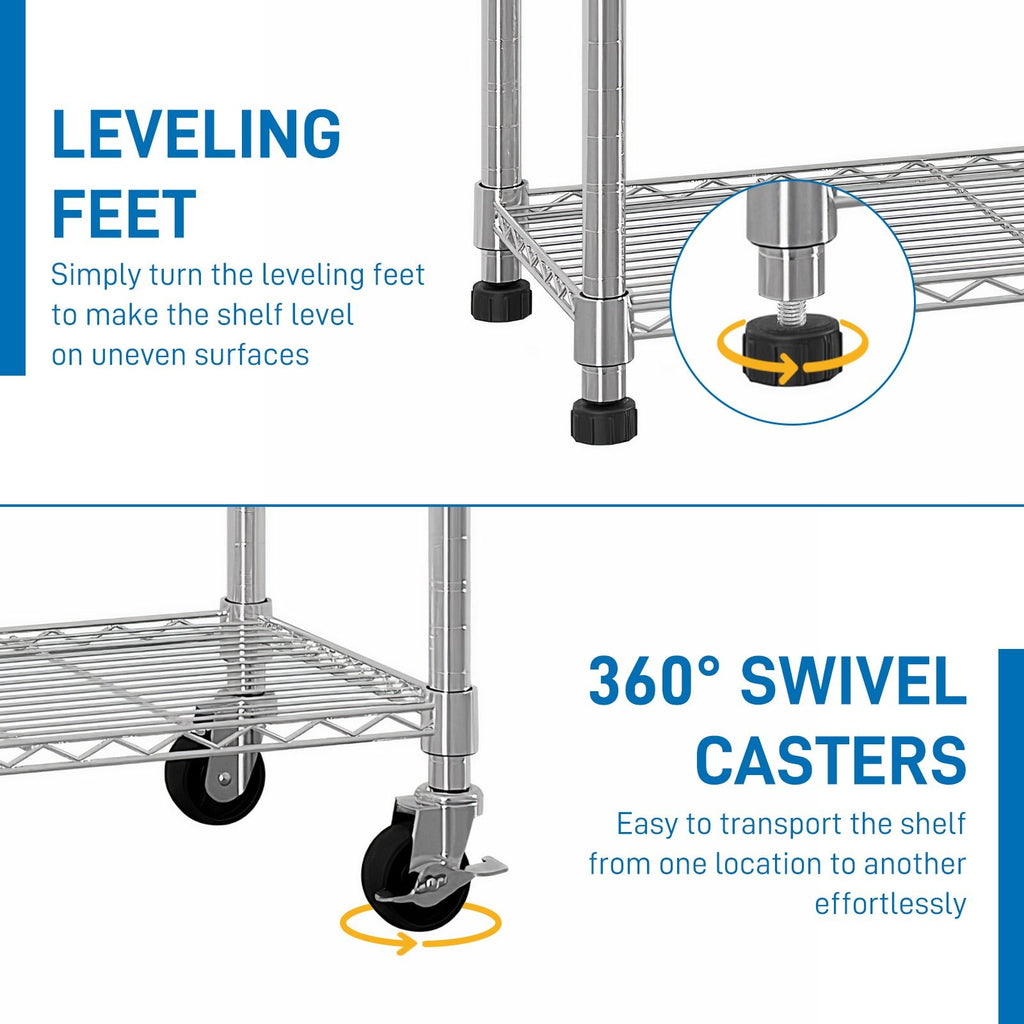 6-Tier Adjustable Shelving Unit with Locking Wheels