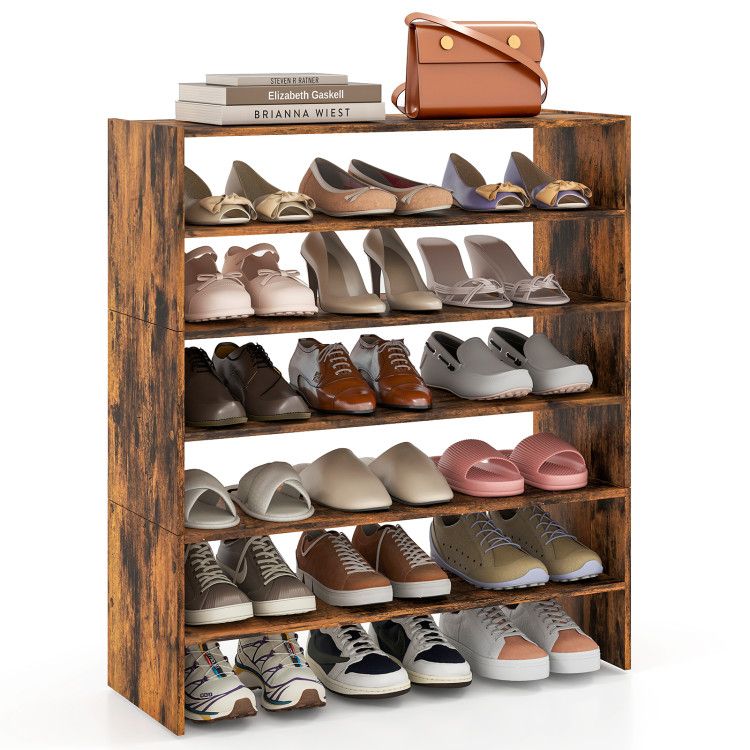 Modular Six-Tier Shoe Rack for Flexible Entryway Storage