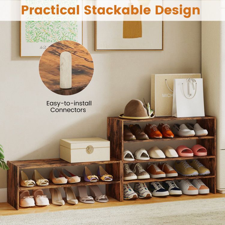 Modular Six-Tier Shoe Rack for Flexible Entryway Storage