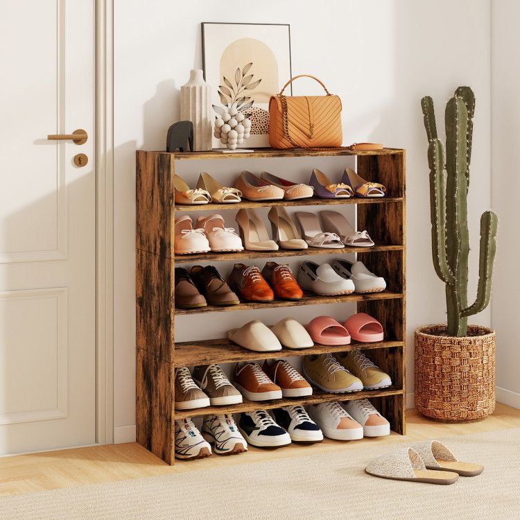 Modular Six-Tier Shoe Rack for Flexible Entryway Storage