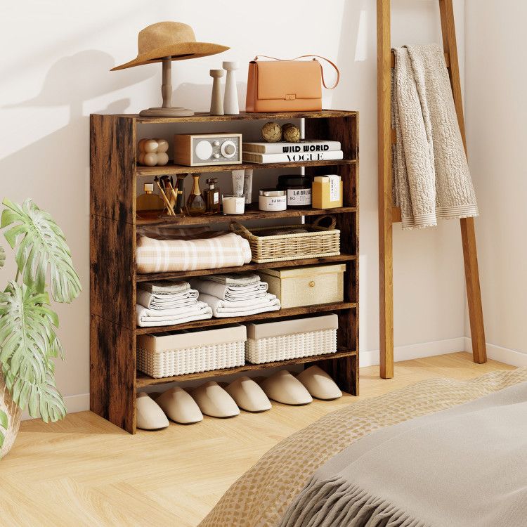 Modular Six-Tier Shoe Rack for Flexible Entryway Storage
