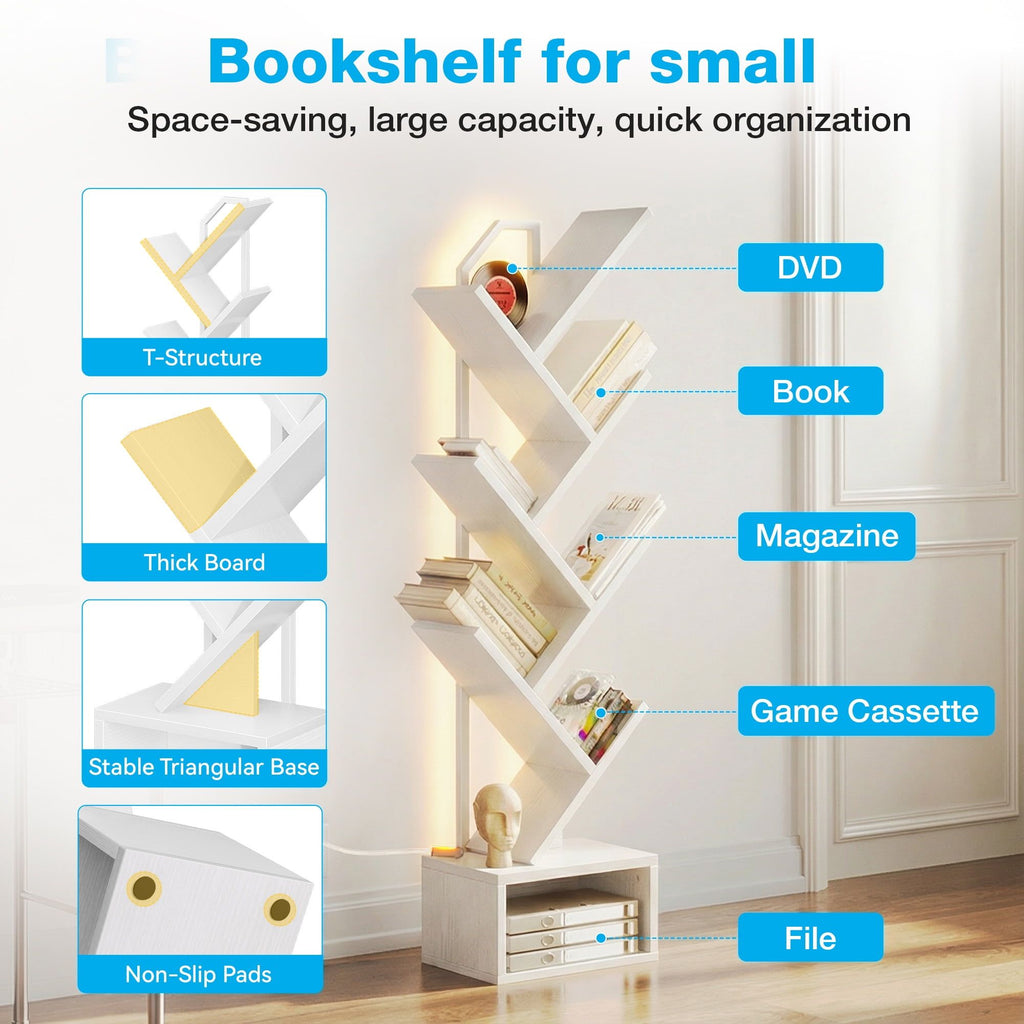 Light Up Your Library with a Modern Tree Bookshelf