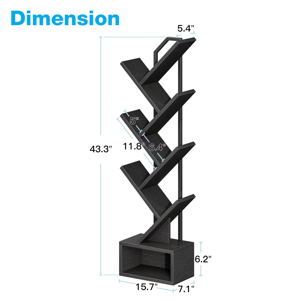 6-Tier Tree Bookshelf: Space-Saving Storage for Small Rooms and Corners
