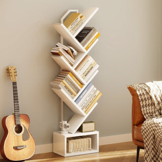 6-Tier Tree Bookshelf for Small Spaces & Corners