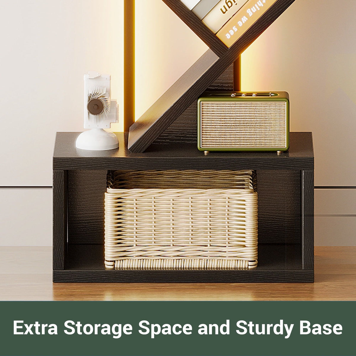 6-Tier Tree Bookshelf with LED Lights – Modern Corner Display Shelf