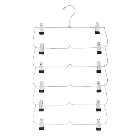6-Tier Space-Saving Hanger Organizer with Chrome Finish and Swivel Hook