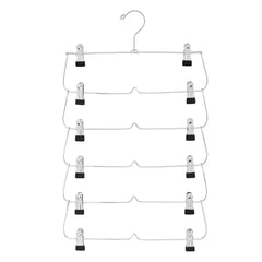 6-Tier Space-Saving Hanger with Adjustable Clips for Closet Organization