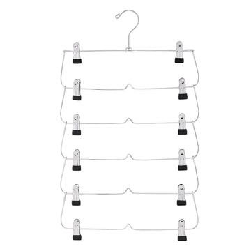 6-Tier Space-Saving Hanger with Adjustable Clips for Closet Organization