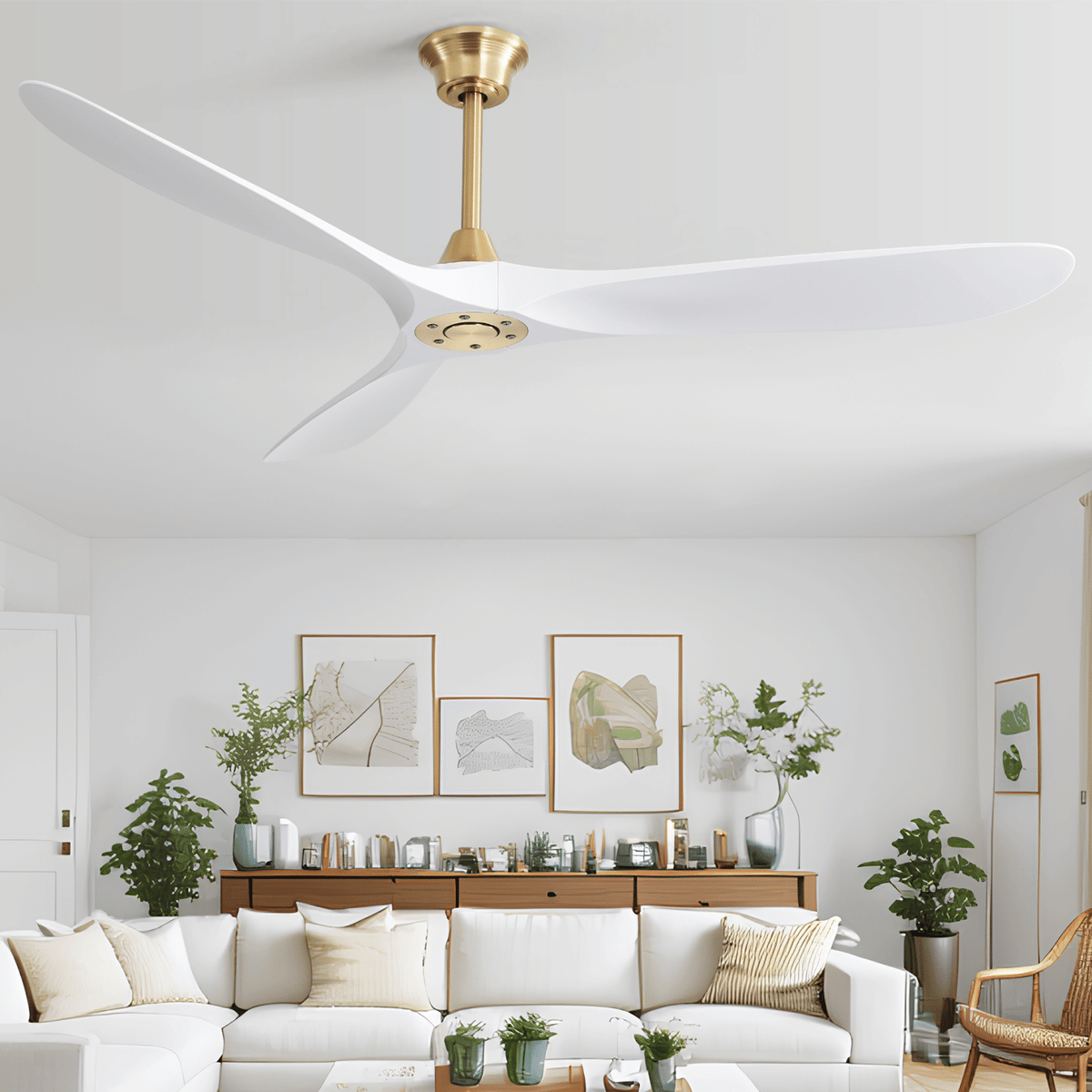 Oversized Ceiling Fan with Energy-Efficient DC Motor and Reversible Function