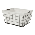 60L Rectangular Steel Laundry Basket – Black & Natural