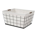Black and Natural Rectangular Laundry Basket