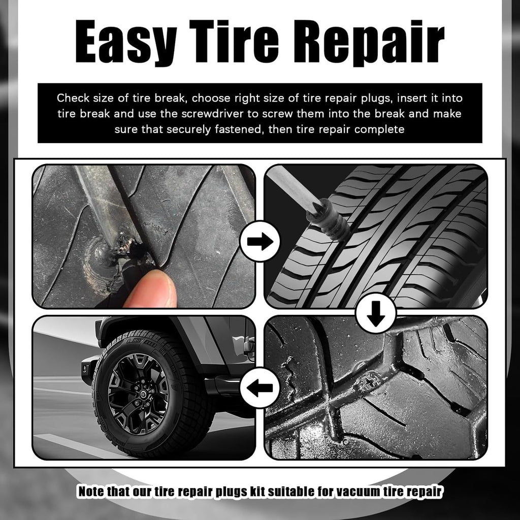 60-Piece Screw-Type Tire Plug Kit – Self-Service Tire Repair