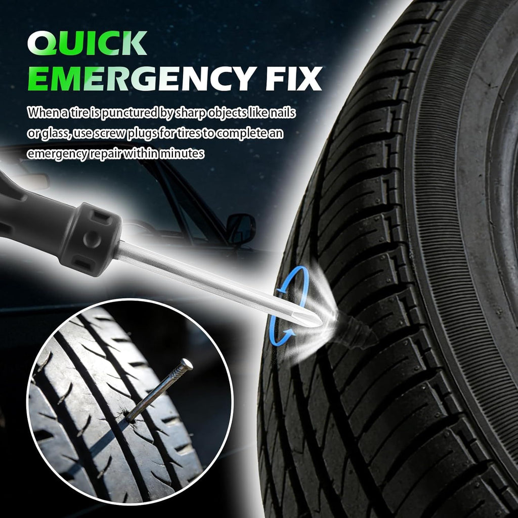 60-Piece Screw-Type Tire Plug Kit – Self-Service Tire Repair