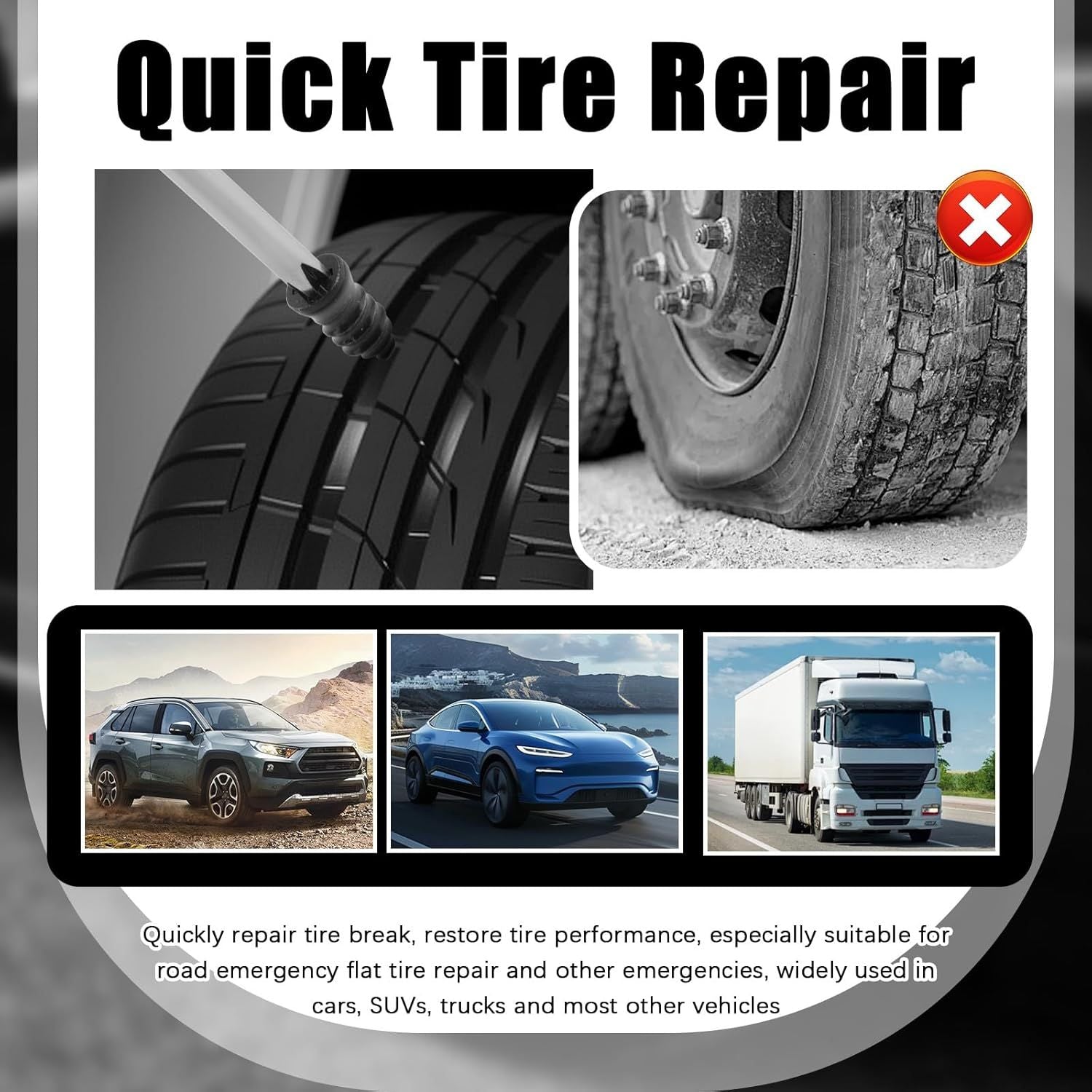 60-Piece Screw-Type Tire Plug Kit – Self-Service Tire Repair