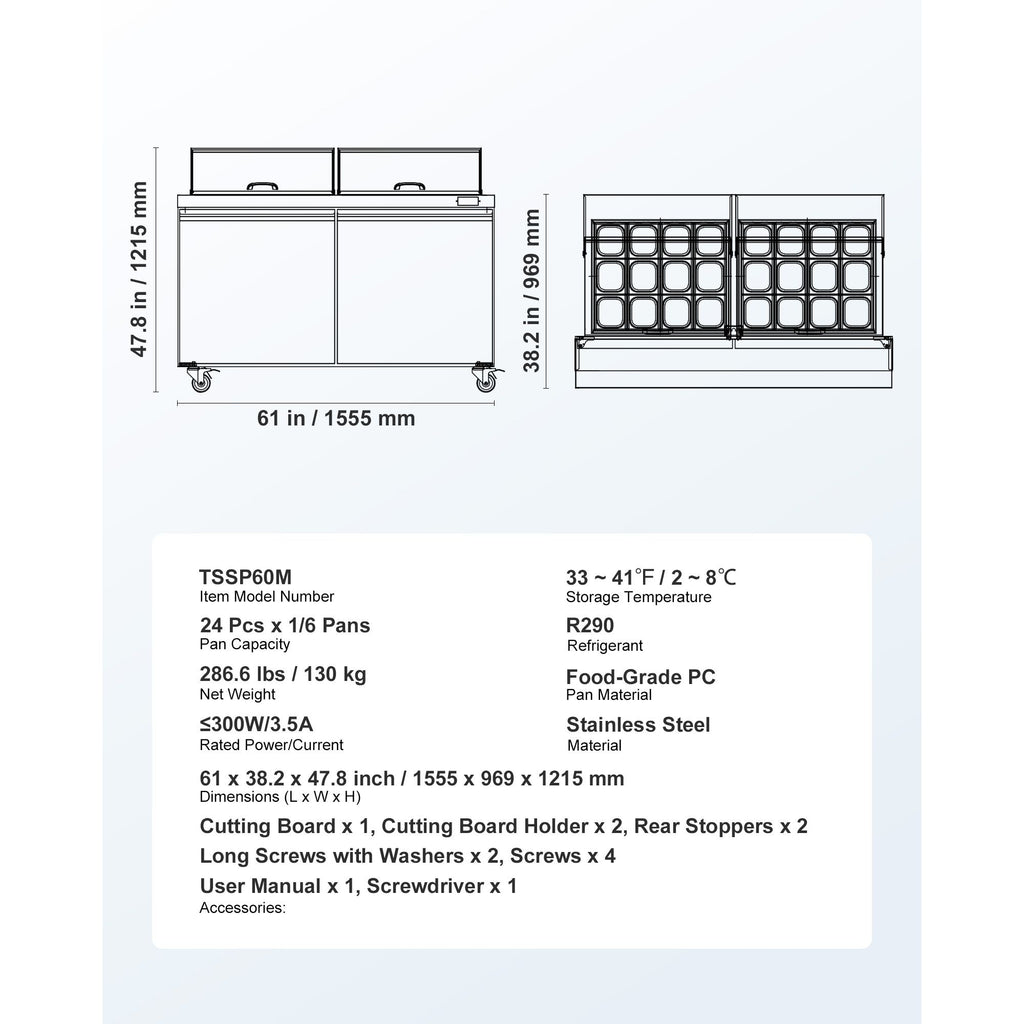 Commercial Mega-Top Refrigerated Prep Table