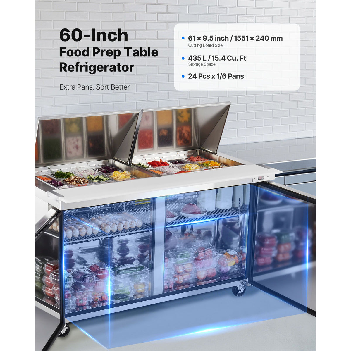 Commercial Mega-Top Refrigerated Prep Table