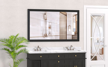 Oversized Modern Mirror with a Sleek Black Frame