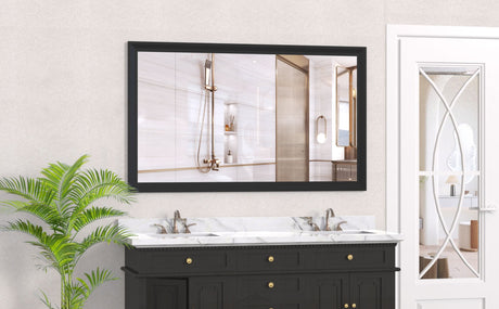 Oversized Modern Mirror with a Sleek Black Frame