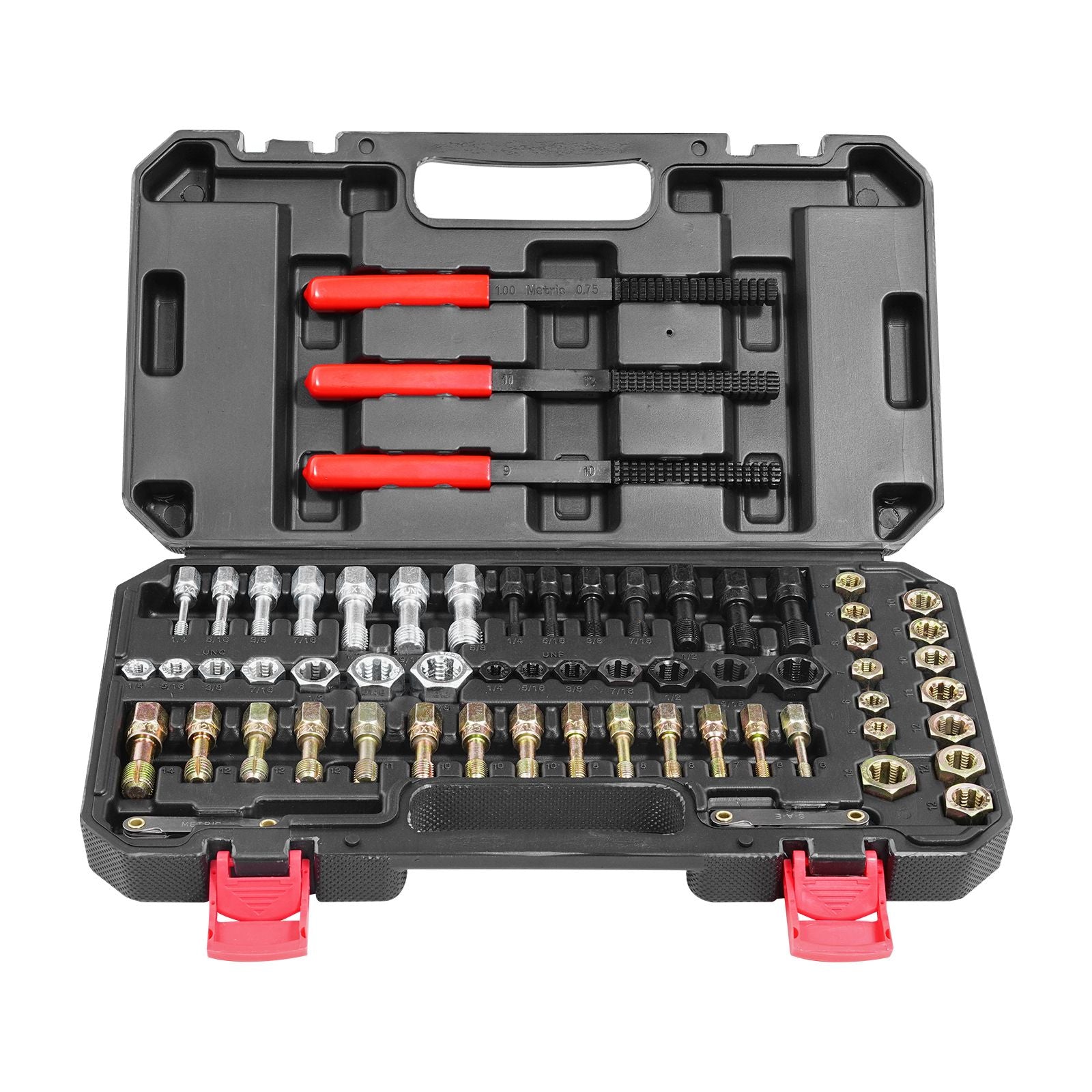 61-Piece Thread Chaser Set – UNC, UNF, and Metric Thread Restorer Kit with Storage Case