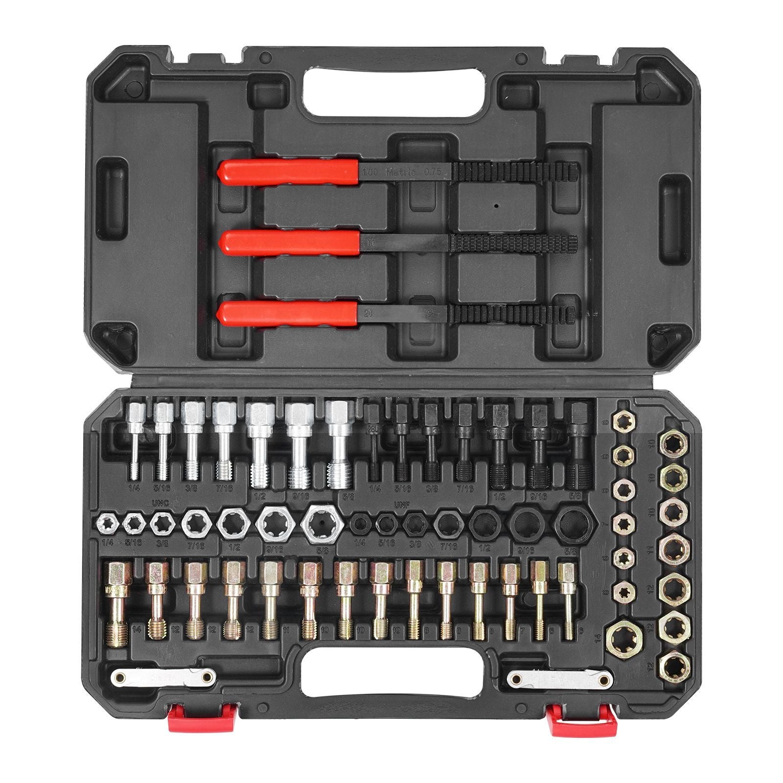 61-Piece Thread Chaser Set – UNC, UNF, and Metric Thread Restorer Kit with Storage Case
