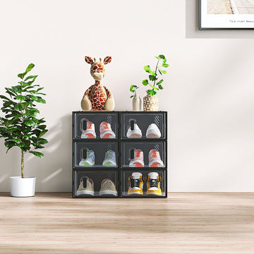 Stackable Shoe Storage Boxes with Clear Doors – Space-Saving and Dustproof
