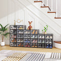 Stackable Shoe Storage Boxes with Clear Doors – Space-Saving and Dustproof - 24PCS