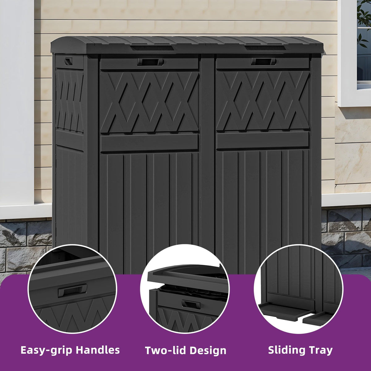 Dual-Compartment Outdoor Waste Bin