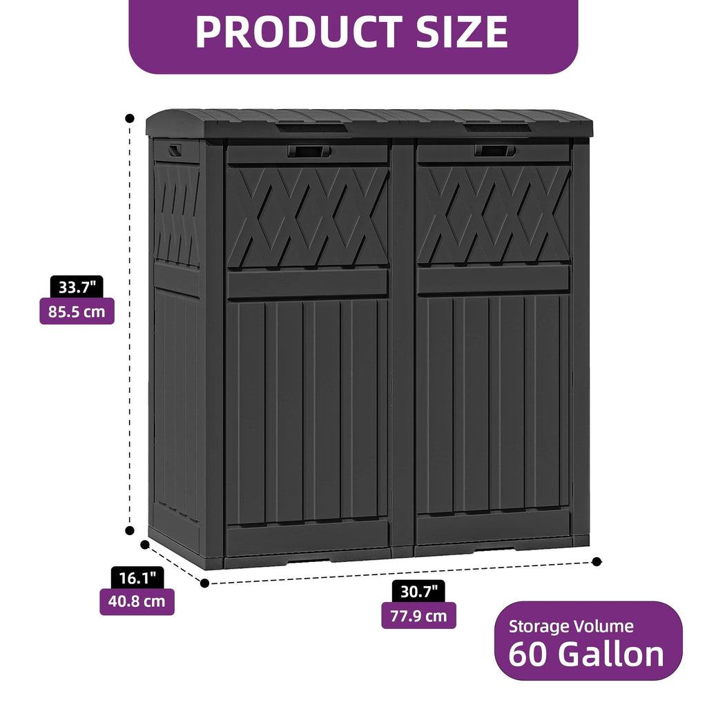 Dual-Compartment Outdoor Waste Bin