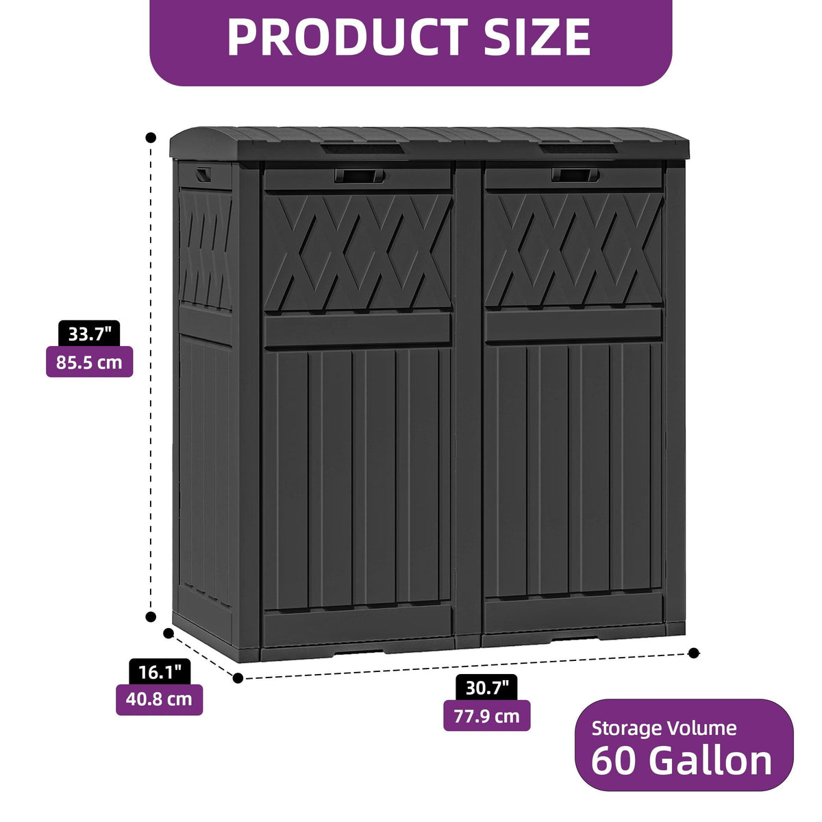Dual-Compartment Outdoor Waste Bin