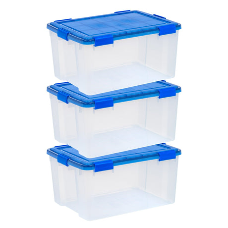 Clear Stackable Storage Bins with Sealed Lids