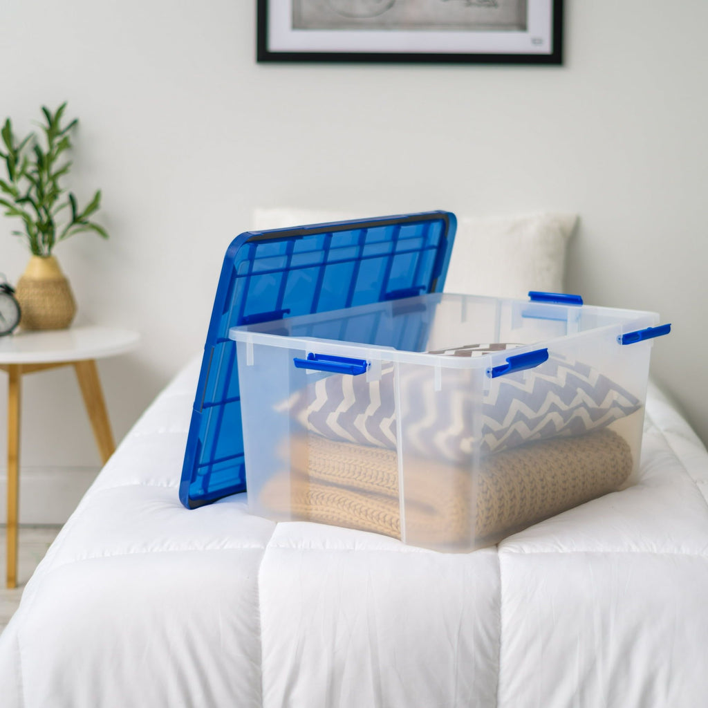 Clear Stackable Storage Bins with Sealed Lids
