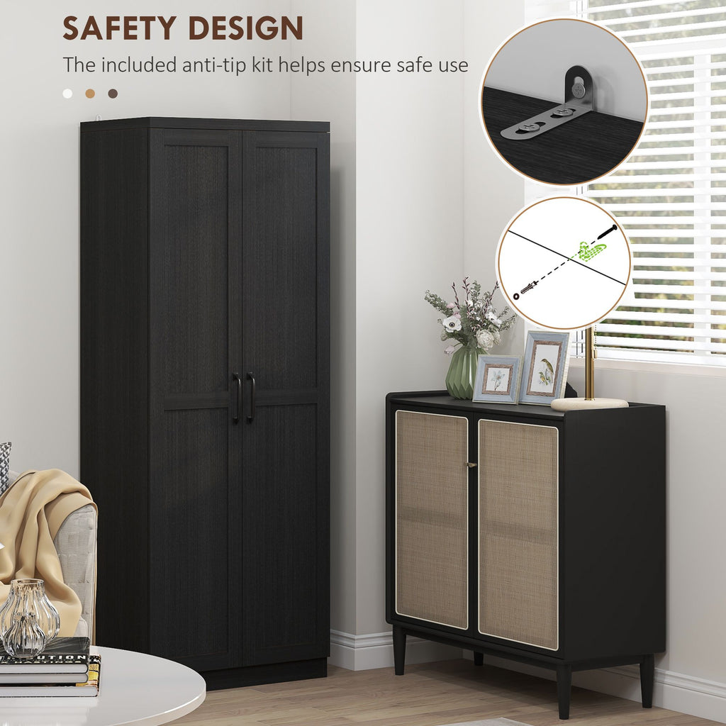 Two-Door Pantry Cabinet with Adjustable Shelves