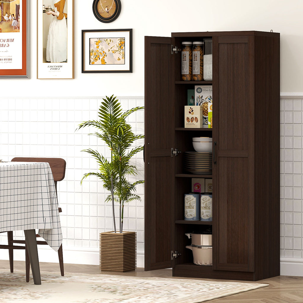 Five-Tier Pantry Cabinet with Adjustable Shelving