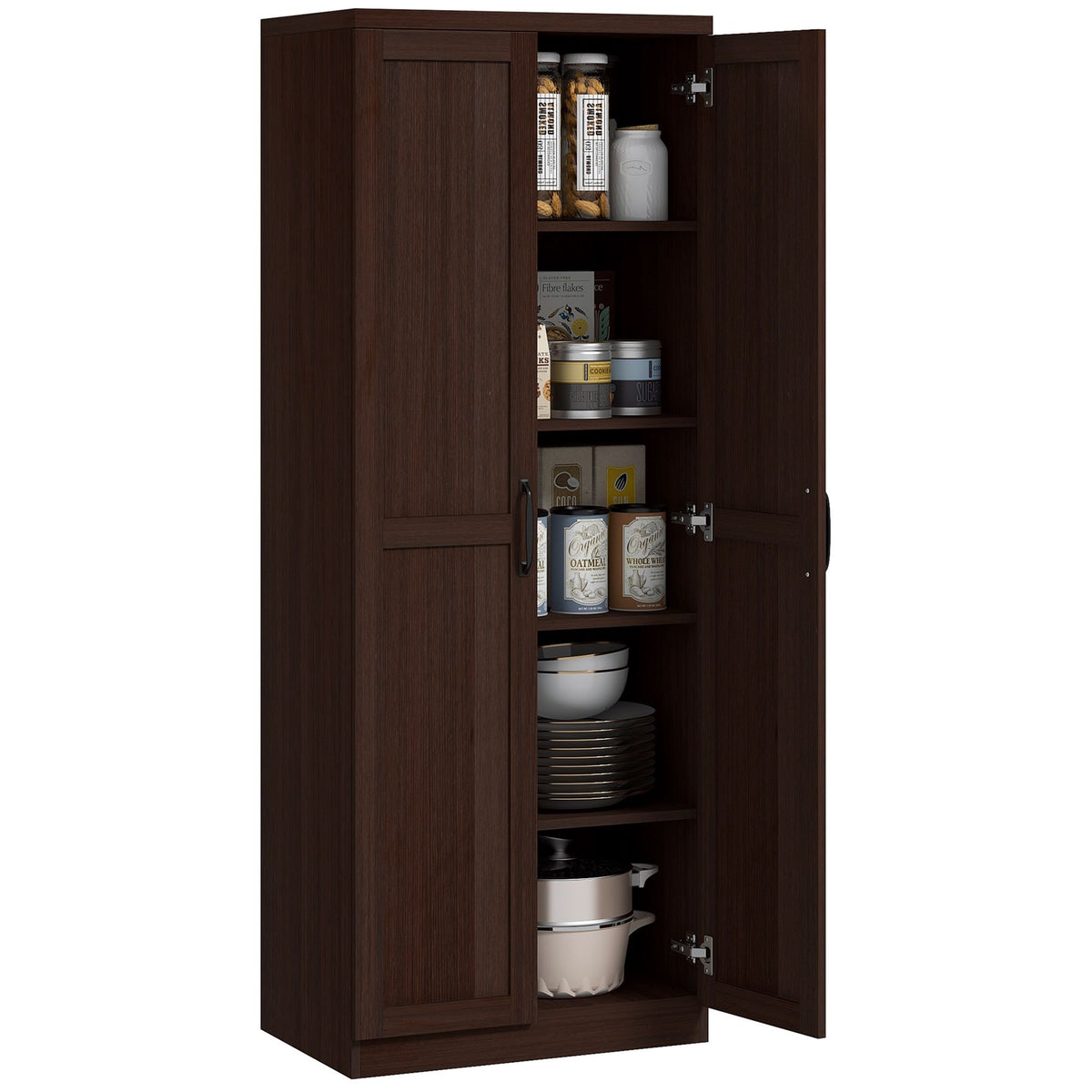 Five-Tier Pantry Cabinet with Adjustable Shelving