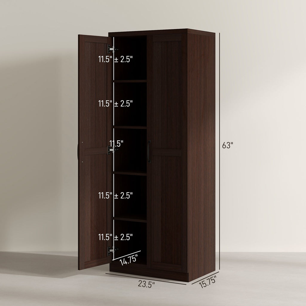 Five-Tier Pantry Cabinet with Adjustable Shelving