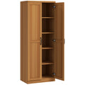 2-Door Kitchen Pantry Cabinet with Adjustable Shelves, Cinnamon Teak
