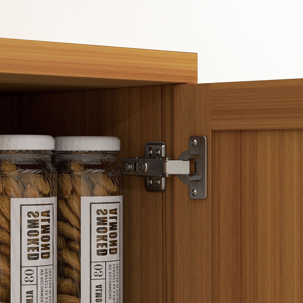 2-Door Kitchen Pantry Cabinet with Adjustable Shelves, Cinnamon Teak