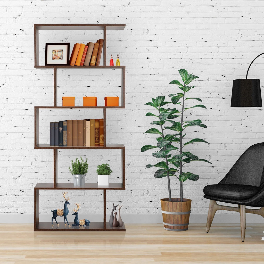 Modern Five-Tier Bookshelf for Display and Storage
