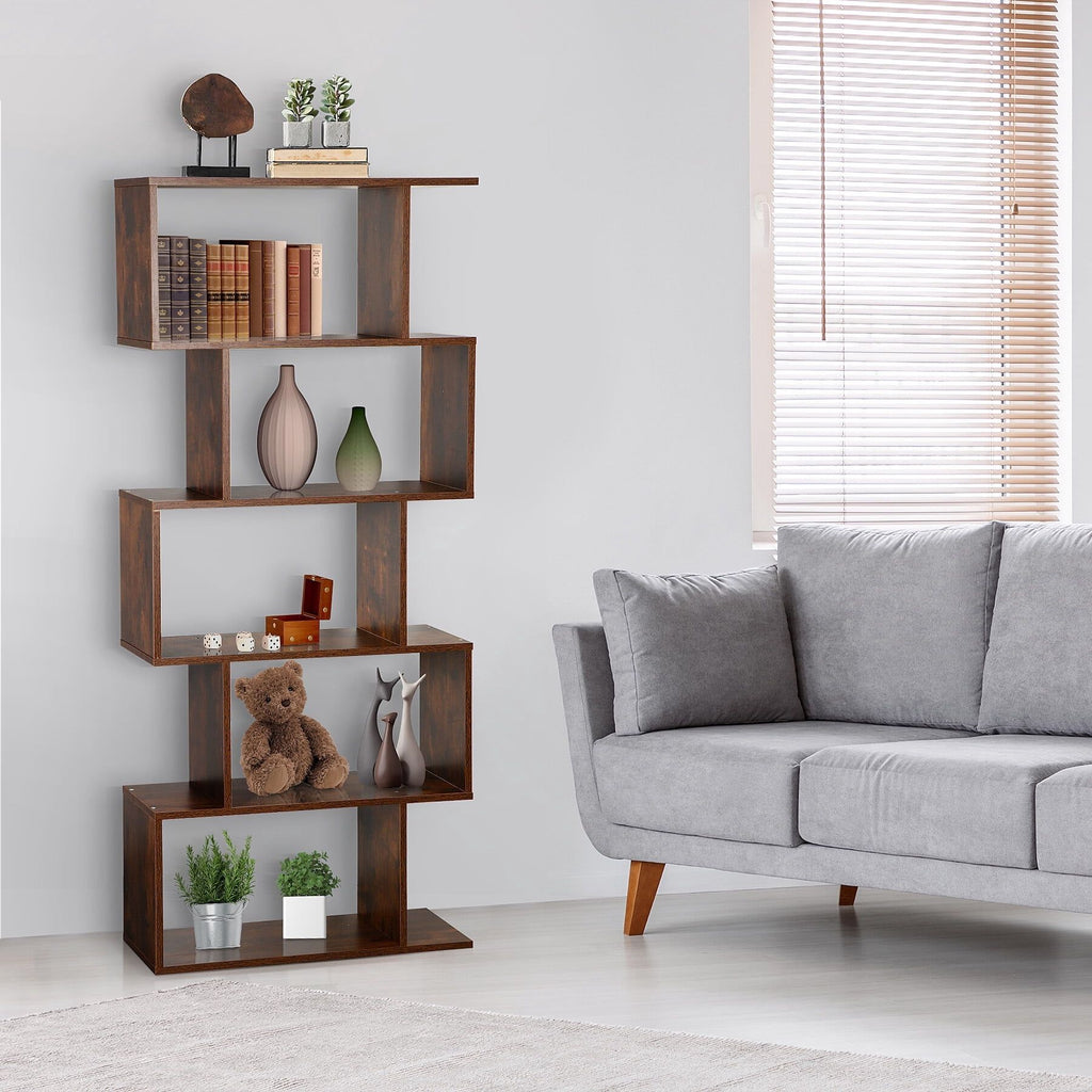 Modern Five-Tier Bookshelf for Display and Storage