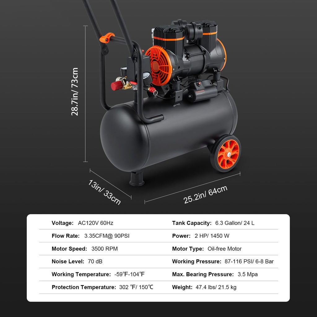 Oil-Free Air Compressor with Noise Reduction Design